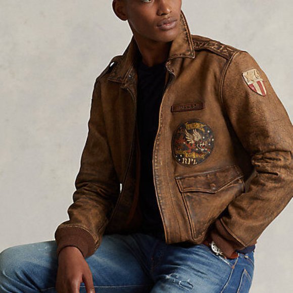 Polo Ralph Lauren Leather Flight Bomber Jacket